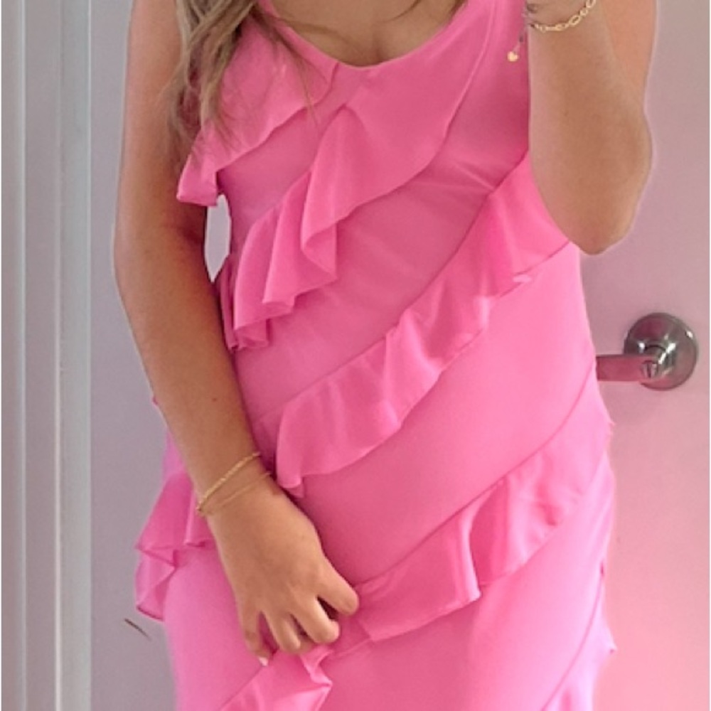Pink Ruffle Maxi Dress